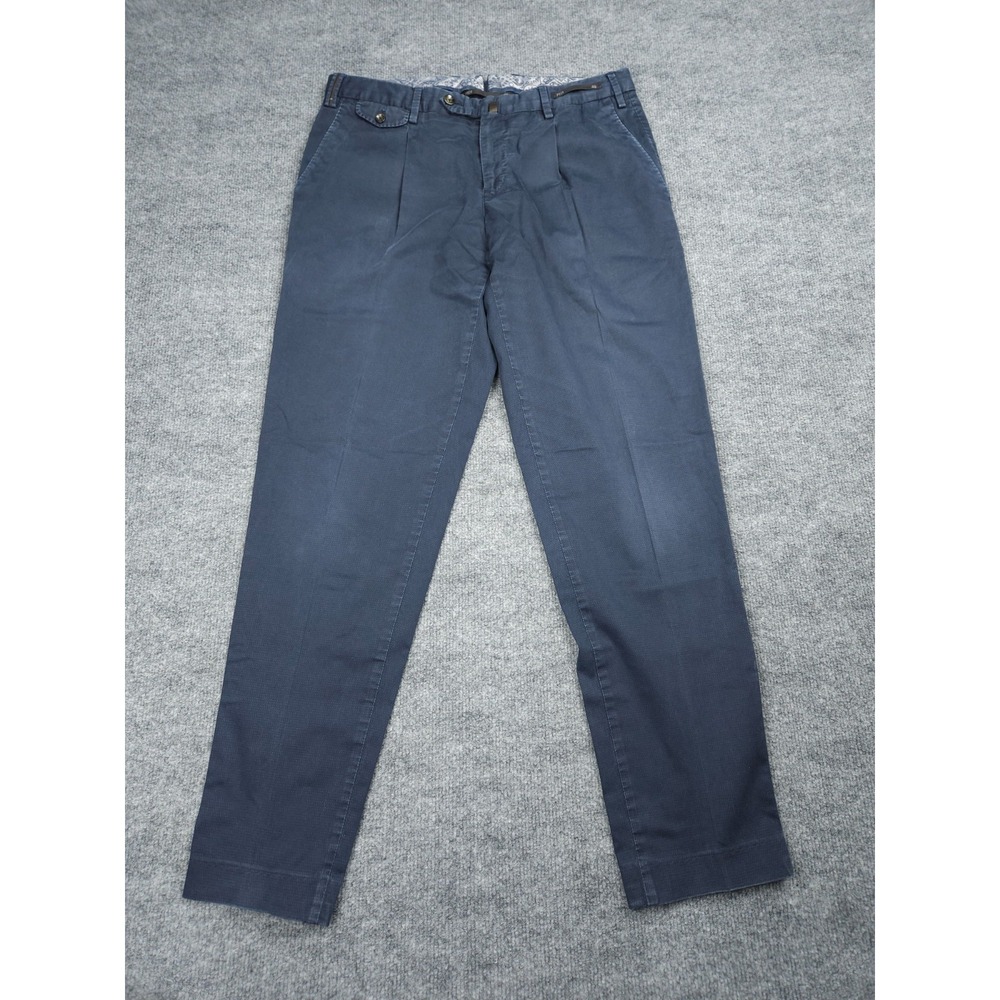 PT01 Torino Pants Men's 48 (FITS 32 x 30) Blue Carrot Fit Stretch Cotton Faded